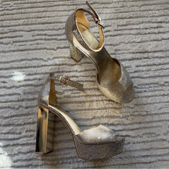 Michael Kors Glittering Gold Platform Heels - Picture 4 of 5